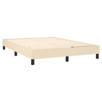 vidaXL Boxspringbett mit Matratze Creme 140x200 cm Stoff