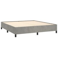 vidaXL Boxspringbett mit Matratze Hellgrau 160x200 cm Samt