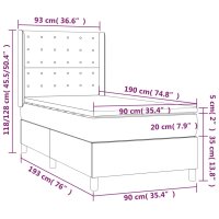 vidaXL Boxspringbett mit Matratze Dunkelblau 90x190 cm Samt