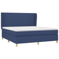 vidaXL Boxspringbett mit Matratze Blau 160x200 cm Stoff