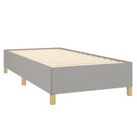 vidaXL Boxspringbett mit Matratze Hellgrau 90x190 cm Stoff