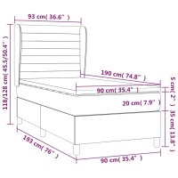 vidaXL Boxspringbett mit Matratze Hellgrau 90x190 cm Stoff