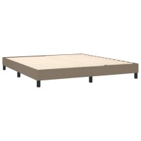 vidaXL Boxspringbett mit Matratze &amp; LED Taupe 180x200 cm Stoff