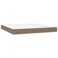 vidaXL Boxspringbett mit Matratze &amp; LED Taupe 180x200 cm Stoff