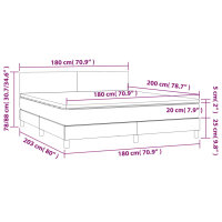 vidaXL Boxspringbett mit Matratze &amp; LED Taupe 180x200 cm Stoff