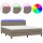 vidaXL Boxspringbett mit Matratze &amp; LED Taupe 180x200 cm Stoff