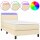 vidaXL Boxspringbett mit Matratze &amp; LED Creme 90x200 cm Stoff