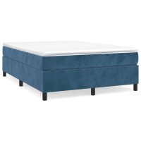 vidaXL Boxspringbett Dunkelblau 140x200 cm Samt