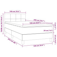 vidaXL Boxspringbett mit Matratze &amp; LED Taupe 100x200 cm Stoff