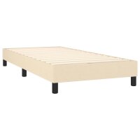 vidaXL Boxspringbett mit Matratze &amp; LED Creme 100x200 cm Stoff