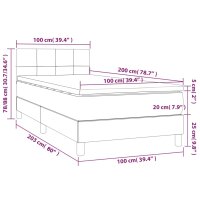 vidaXL Boxspringbett mit Matratze &amp; LED Creme 100x200 cm Stoff