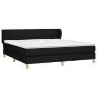 WOWONA Boxspringbett mit Matratze Schwarz 180x200 cm Stoff