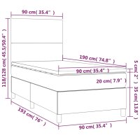 vidaXL Boxspringbett mit Matratze Hellgrau 90x190 cm Stoff