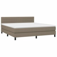 vidaXL Boxspringbett mit Matratze &amp; LED Taupe 180x200 cm Stoff