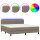 vidaXL Boxspringbett mit Matratze &amp; LED Taupe 180x200 cm Stoff