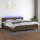 vidaXL Boxspringbett mit Matratze &amp; LED Dunkelbraun 200x200 cm Stoff