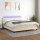 vidaXL Boxspringbett mit Matratze &amp; LED Creme 180x200 cm Stoff