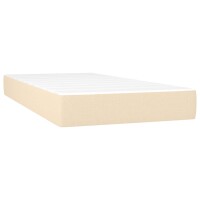 vidaXL Boxspringbett mit Matratze &amp; LED Creme 90x200 cm Stoff