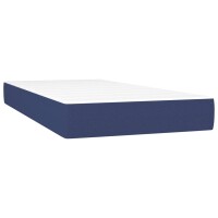 vidaXL Boxspringbett mit Matratze &amp; LED Blau 100x200 cm Stoff