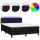 WOWONA Boxspringbett mit Matratze &amp; LED Schwarz 140x200 cm Stoff