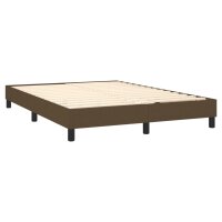 vidaXL Boxspringbett mit Matratze &amp; LED Dunkelbraun 140x200 cm Stoff