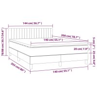 vidaXL Boxspringbett mit Matratze &amp; LED Dunkelbraun 140x200 cm Stoff