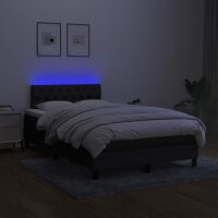 vidaXL Boxspringbett mit Matratze &amp; LED Schwarz 120x200 cm Stoff