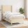 vidaXL Boxspringbett mit Matratze Creme 100x200 cm Stoff