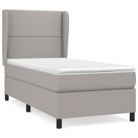 vidaXL Boxspringbett mit Matratze Hellgrau 80x200 cm Stoff