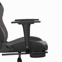 vidaXL Gaming-Stuhl mit Massage &amp; Fu&szlig;st&uuml;tze Schwarz &amp; Grau Kunstleder