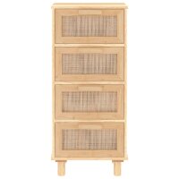 vidaXL Sideboard Braun 40x30x90 cm Massivholz Kiefer und Natur-Rattan