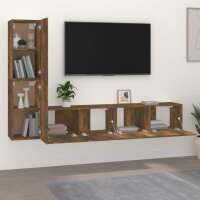 vidaXL 4-tlg. TV-Schrank-Set R&auml;uchereiche Holzwerkstoff