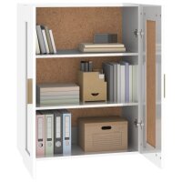 vidaXL Wandschrank Hochglanz-Wei&szlig; 69,5x32,5x90 cm Holzwerkstoff