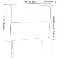 vidaXL Kopfteil mit Ohren Wei&szlig; 103x23x118/128 cm Kunstleder