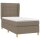 vidaXL Boxspringbett mit Matratze Taupe 80x200 cm Stoff