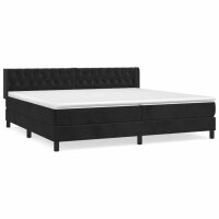 vidaXL Boxspringbett mit Matratze Schwarz 200x200 cm Samt