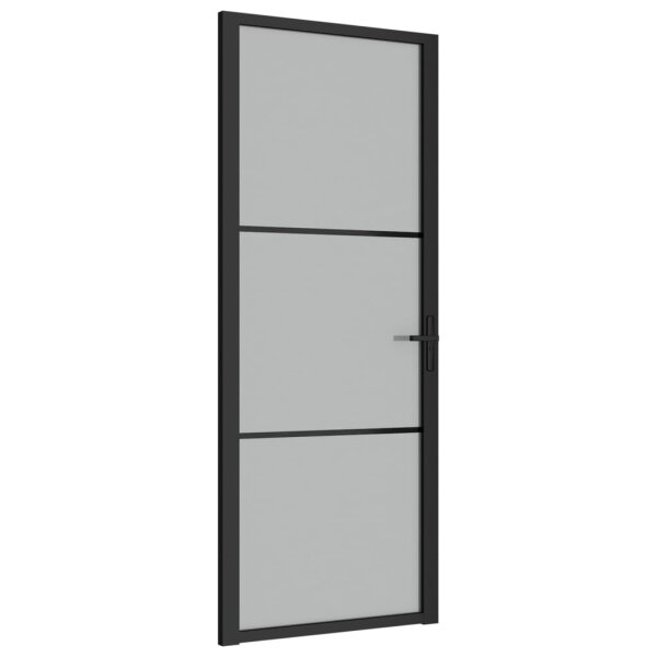 vidaXL Innent&uuml;r 83x201,5 cm Schwarz Mattglas und Aluminium