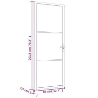 vidaXL Innent&uuml;r 83x201,5 cm Schwarz Mattglas und Aluminium