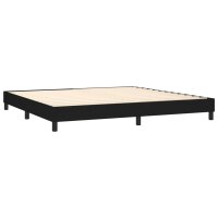 vidaXL Boxspringbett mit Matratze &amp; LED Schwarz 200x200 cm Stoff