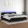 vidaXL Boxspringbett mit Matratze &amp; LED Schwarz 200x200 cm Stoff