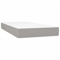 vidaXL Boxspringbett mit Matratze &amp; LED Hellgrau 200x200 cm Stoff