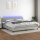 vidaXL Boxspringbett mit Matratze &amp; LED Hellgrau 200x200 cm Stoff