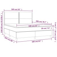 vidaXL Boxspringbett mit Matratze Dunkelgr&uuml;n 160x200 cm Samt