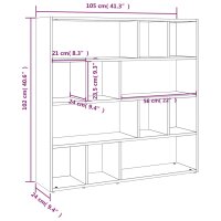 vidaXL B&uuml;cherregal/Raumteiler Sonoma-Eiche 105x24x102 cm