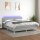 vidaXL Boxspringbett mit Matratze &amp; LED Hellgrau 180x200 cm Stoff