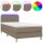 vidaXL Boxspringbett mit Matratze &amp; LED Taupe 100x200 cm Stoff