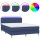 vidaXL Boxspringbett mit Matratze &amp; LED Blau 140x200 cm Stoff