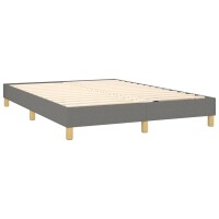 vidaXL Boxspringbett mit Matratze &amp; LED Dunkelgrau 140x200 cm Stoff