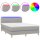 vidaXL Boxspringbett mit Matratze &amp; LED Hellgrau 140x190 cm Stoff