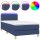 vidaXL Boxspringbett mit Matratze &amp; LED Blau 80x200 cm Stoff